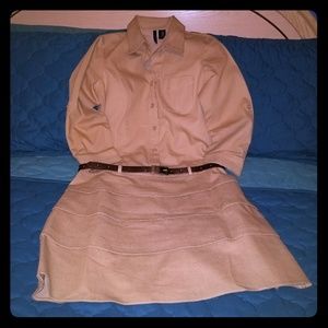 New Directions Khaki Cotton Blend Dress